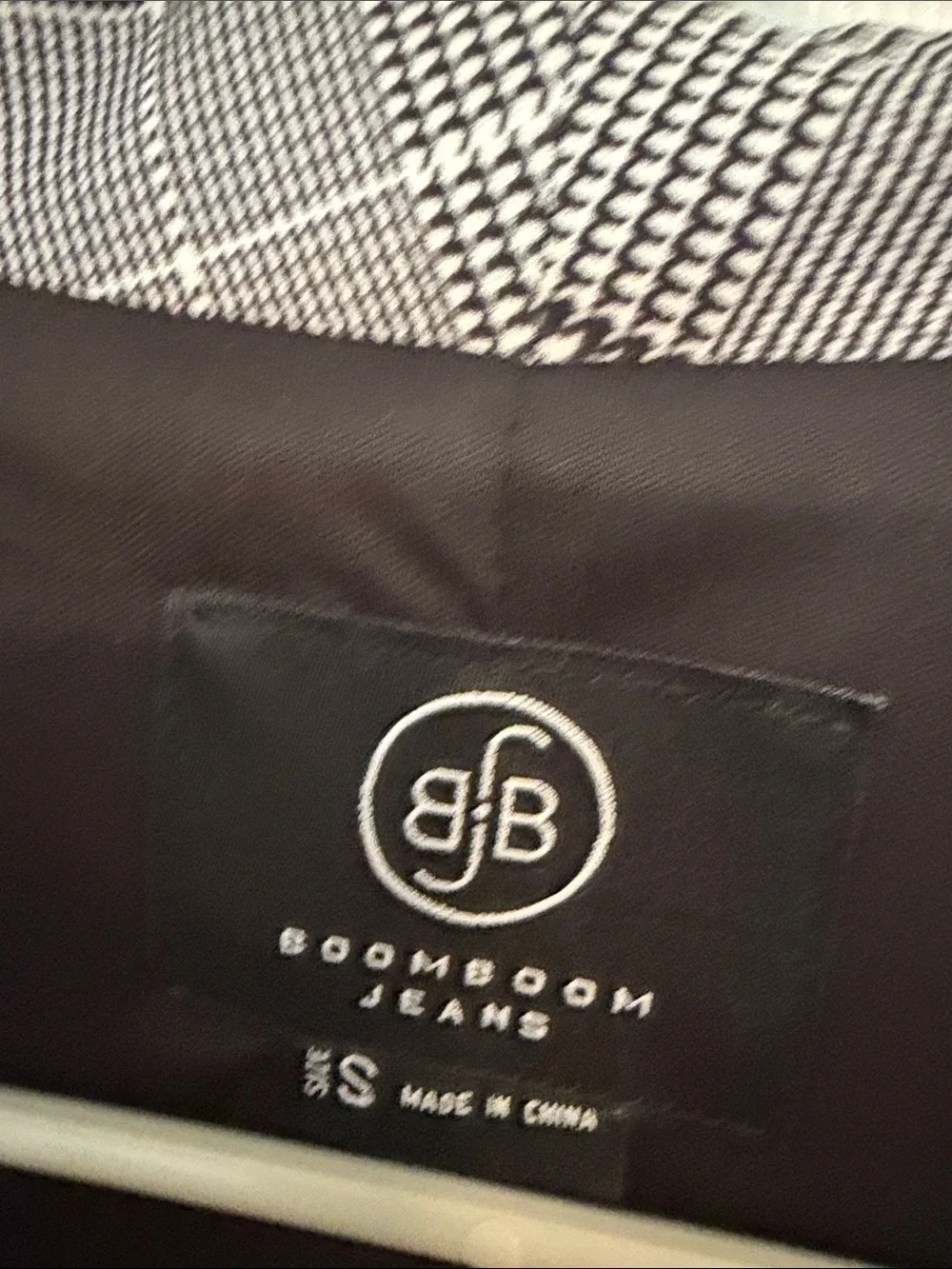 Boom Boom Jeans Gray Plaid Open-Front Blazer Jacket